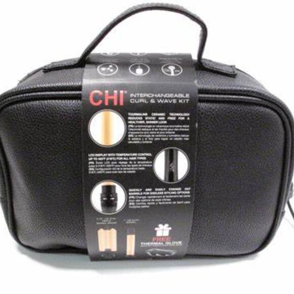 NEW sealed CHI Interchangeable dual voltage Curl & Wave Travel Kit thermal glove - Picture 2 of 7